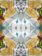 Symmetry inside an antique kaleidoscope for kids