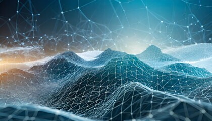 futuristic abstract digital grid landscape