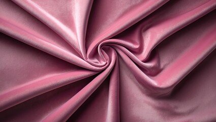 Poster - Elegant swirling pink satin fabric with soft sheen creating a luxurious texture, emphasizing gentle folds and smooth surface for design inspiration