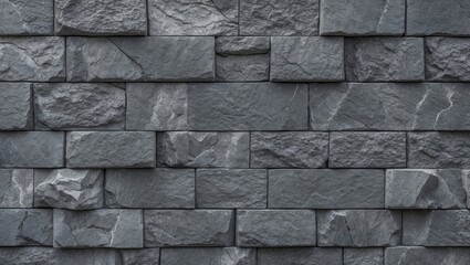 Aufkleber - Gray stone wall texture with a rugged surface, featuring varied shades of gray, stacked rectangular stones in a horizontal arrangement.
