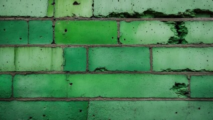 Poster - Textured green concrete wall with varying shades of green, displaying wear and imperfections, emphasizing rustic charm and urban aesthetics.