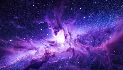 deep space purple nebula with bright stars