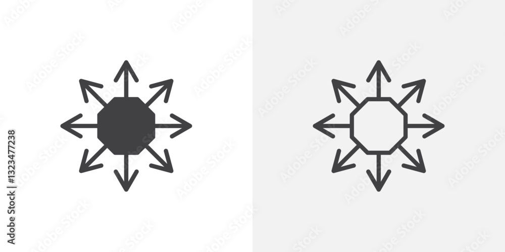 Capacity icons in filled and outline versions for ui designs Stock ...