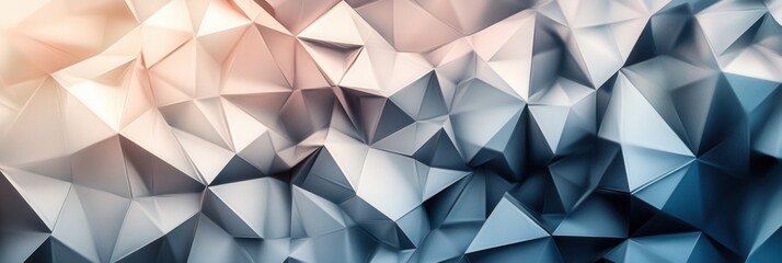 Poster - Structured geometric background featuring angular shapes in navy blue, gray, and white, representing stability and modern design aesthetics