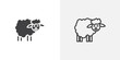 © Abstractor - Sheep icons in filled and outline versions for ui designs
