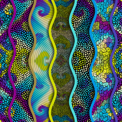 Aufkleber - Bright abstract mosaic seamless pattern. Vector background. Endless texture. Ceramic tile fragments.