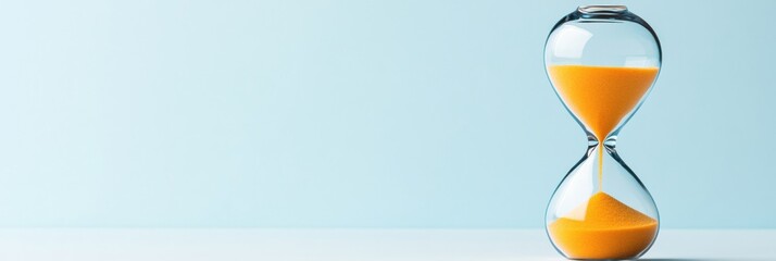 Aufkleber - Minimalist Time Flow Precision Hourglass in Soft Blue Aesthetic - Productivity Design Visualizing Modern Time Management for Digital Entrepreneurs