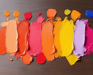Poster - Chromatherapy Horizons Vibrant Oil Paint Palette Inspiring Emotional Wellness and Creative Expression for Modern Art Enthusiasts