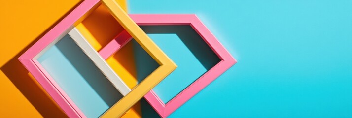 Poster - Vibrant Geometric Minimalism Contemporary Pop Art Color Block Design for Digital Branding, Creative Marketing, and Millennial Visual Communication Trends