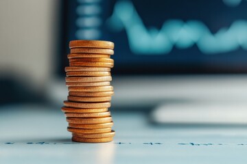 Poster - Digital Finance Revolution Precision-Stacked Gold Coins Visualizing Algorithmic Wealth Growth and Fintech Investment Strategy for Modern Entrepreneurs