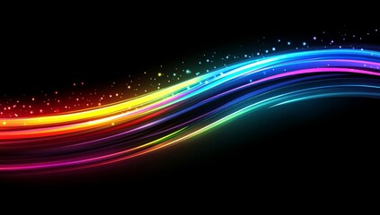 Wall Mural - abstract, colorful light-speed tunnel background with neon lights and a glow effect for digital wall