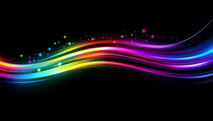 Wall Mural - Abstract, colorful light-speed tunnel background with neon lights and a glow effect for digital wallpaper design, a futuristic technology concept.