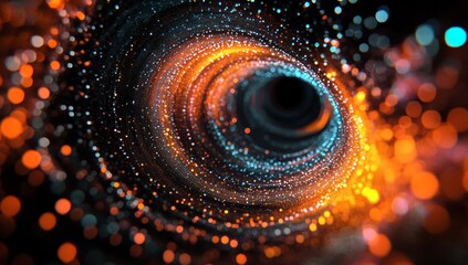 Wall Mural - Abstract, colorful light-speed tunnel background with neon lights and a glow effect for digital wallpaper design, a futuristic technology concept.