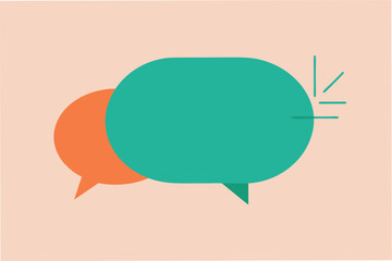 Aufkleber - Stylized vector illustration of a speech bubble design with soft colors and minimalist accents suitable for communication and social media themes