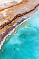 Poster - Abstract Coastal Geology Eco-Luxe Organic Texture Landscape with Turquoise Ocean Minerality - Contemporary Sustainable Design and Artistic Environmental Storytelling