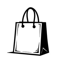 Sticker - a stylized and illustration of a shopping bag with handles the bag has a rectangular shape with a cl