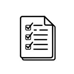 Wall Mural - checklist icon with checked boxes and a curled corner representing tasks completed requirements met 