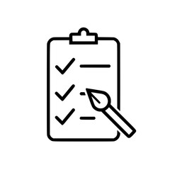 Wall Mural - checklist with pen: a stylized representation of a task list with checkmarks and space for notes a p