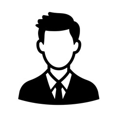 Canvas Print - stylized silhouette of a businessman professional depiction with a suit and tie ideal for avatars ic