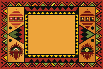 Aufkleber - Vibrant vector illustration featuring tribal patterns in bright colors, perfect for cultural events and artistic designs