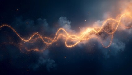 dark cosmic background swirling golden light