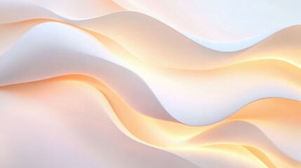Wall Mural - abstract paper waves: this image shows fluid paper waves, with soft colors and gentle shadows, creat