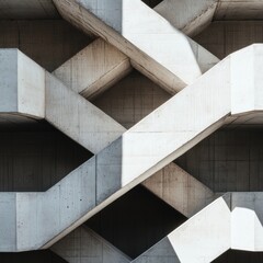 Poster - Neo-Brutalist Urban Geometry Minimalist Concrete Architectural Abstraction Revealing Innovative Design Complexity and Spatial Transformation