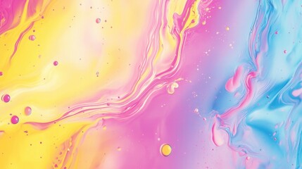 Aufkleber - Colorful abstract background with vibrant iridescent splashes in yellow, pink, and blue for creative projects and designs