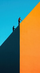 Poster - Minimalist Leadership Ascent Gen Z Collaborative Growth Mindset in Dynamic Color-Block Career Development Visualization for Transformative Professional Empowerment