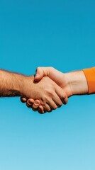 Aufkleber - Next-Gen Corporate Collaboration Inclusive Diversity and Purpose-Driven Professional Handshake - Transformative Business Connectivity in Vibrant Minimalist Context