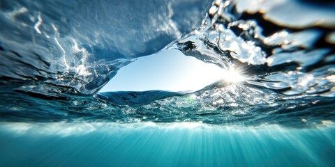 Aufkleber - Aqua Dynamics Immersive Climate Tech Visualization of Water Surface Transformation - Cutting-Edge Environmental Research and Sustainable Blue Economy Insight