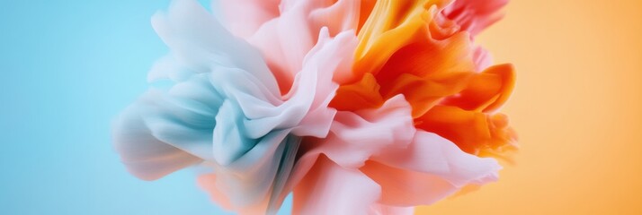 Fototapete - Gradient Color Flow Art Ethereal Paper Sculpture Visualizing Dynamic Digital Transformation, Creative Texture Design for Modern Branding and Innovative Marketing Campaigns