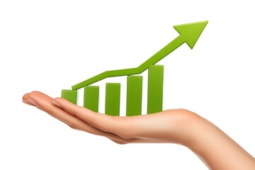 Wall Mural - hand holding business increases in the financial graph arrow. business collage