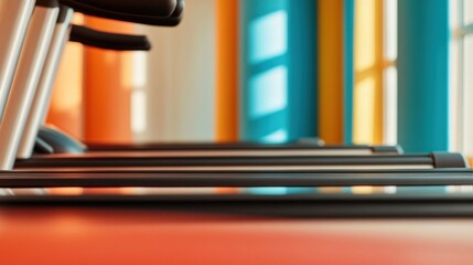 Aufkleber - Minimalist High-Performance Fitness Technology Sleek Treadmill Array in Vibrant Urban Wellness Studio - Next-Gen Cardio Design for Performance-Driven Professionals