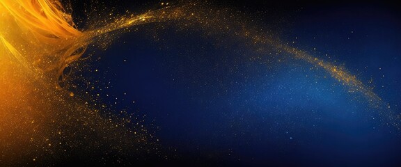 Wall Mural - abstract magic orange, blue, and beautiful golden dust background