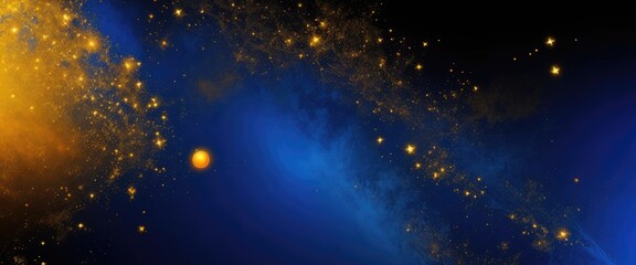 Wall Mural - abstract magic orange, blue, and beautiful golden dust background