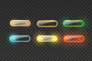 Glossy web buttons set in different colors