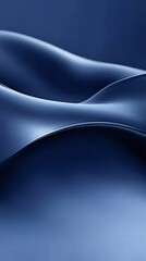 Wall Mural - flowing blue waves forming graceful curves in minimalist oceanic design