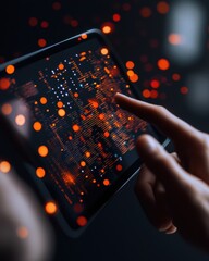 Aufkleber - Immersive AI Visualization Next-Gen Data Analytics with Touchscreen Interface - Cutting-Edge Tech Innovation for Digital Transformation and Machine Learning Insights