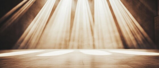 Aufkleber - Minimalist Architectural Illumination Serene Cream Marble Stage Reveals Spatial Storytelling for Immersive Brand Experiences and Creative Narratives