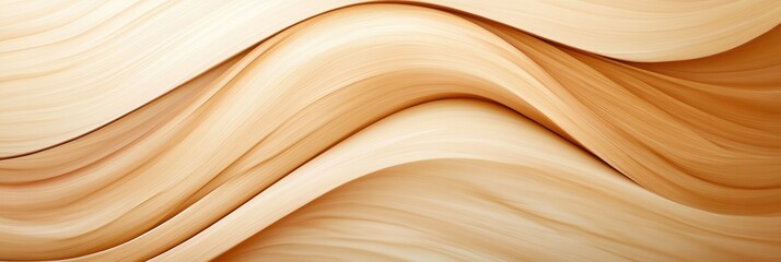 Fototapete - Warm wooden texture with flowing lines in beige and brown tones creating an organic and modern design for various creative applications