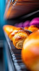 Fototapete - Smart Bakery Innovation Next-Gen Industrial Croissant Production with High-Precision Thermal Automation - Artisan Quality Meets Advanced Manufacturing Technology