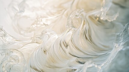  Elegant swirls of soft, white, feather-like textures create a sense of ethereal beauty and grace, reminiscent of delicate, flowing ice.