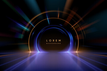 Wall Mural - light ring effect with rays