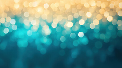 Wall Mural - soft bokeh lights create beautiful abstract background with golden and teal hues, perfect for blog p