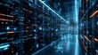 © DesignBee - Data Center Server Room: High-Tech IT Infrastructure with Advanced Network Technology and Powerful Computing Performance for Cloud Services.
