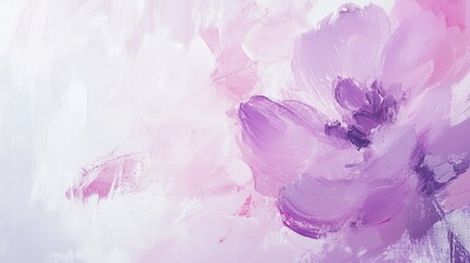 Leinwandbilder - Soft floral brushstrokes in pastel colors create a delicate background for elegant design and text placement