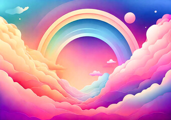 Wall Mural - rainbow in the clouds