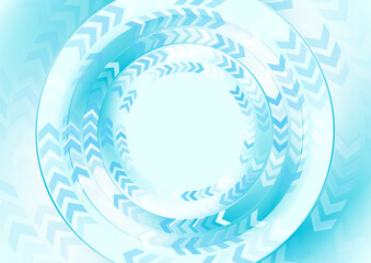 Aufkleber - Bright blue minimal circular arrows elements abstract geometric background. Vector glossy technology design