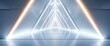 © Ulyana - Futuristic Minimalist Triangular Hallway with Soft White Lighting and Smooth Textures for Showcase and Display
